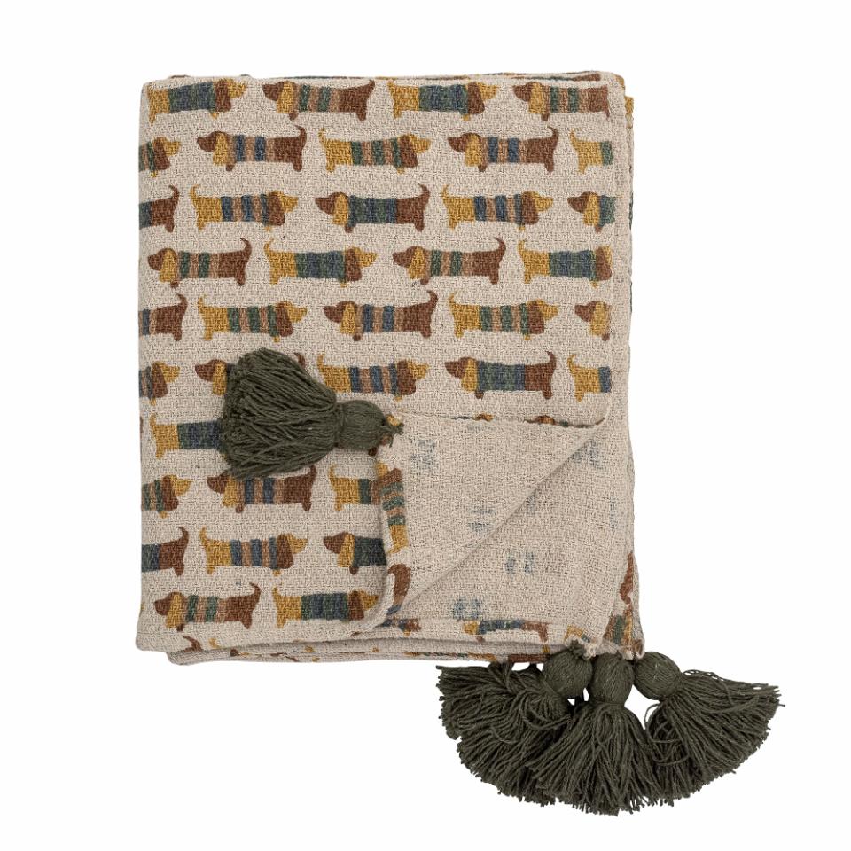 Bloomingville - Charlie Throw, Brown, Recycled Cotton
