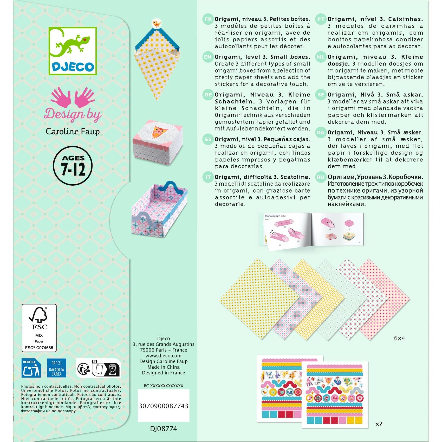 Djeco Origami Craft Set - Small Boxes