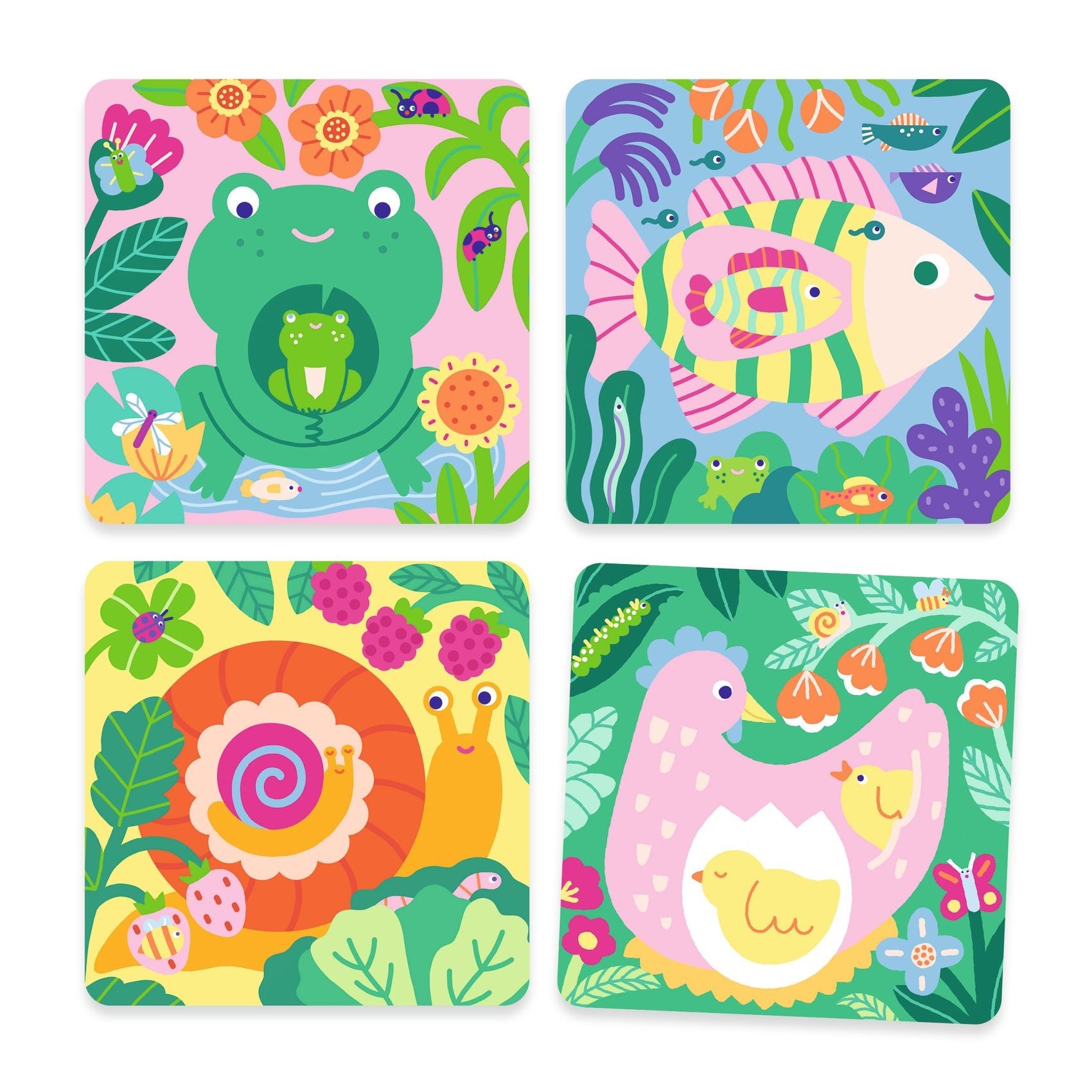 Djeco - Magic Colouring - Peekaboo! Garden Baby Animals