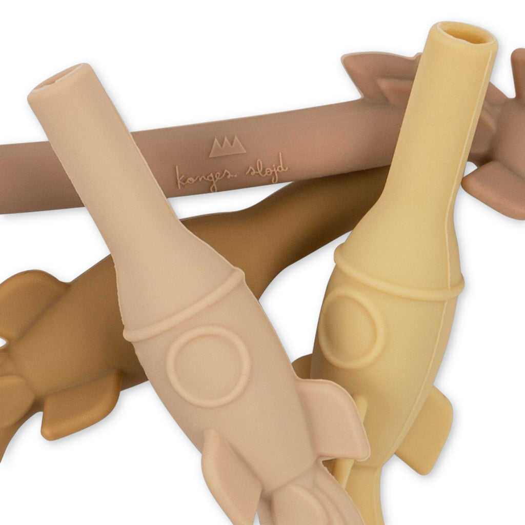 Konges Slojd 4 Pack Silicone Straws Rocket