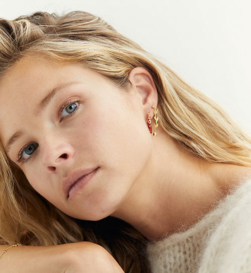 Anna + Nina Bonfire Hoop Earrings Gold plated