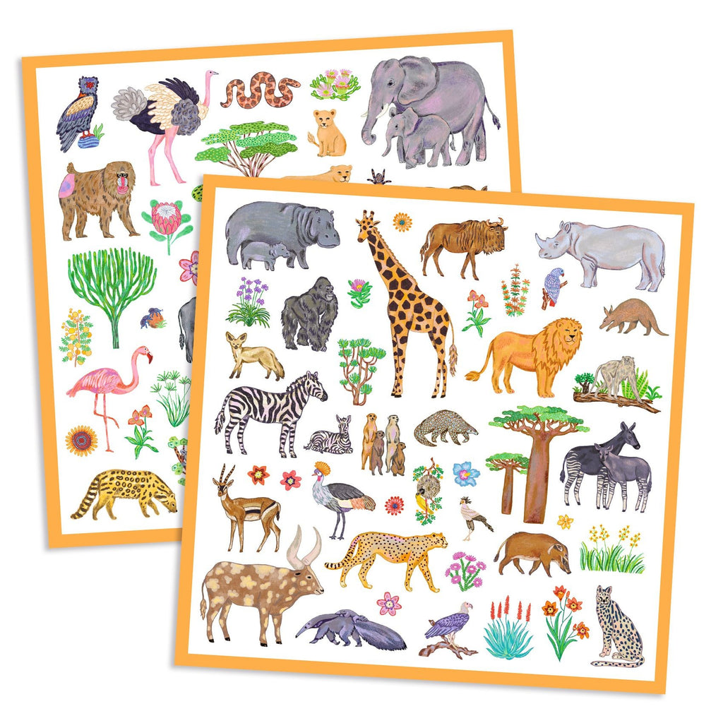 Djeco 160 Stickers On Sheets - Kenya