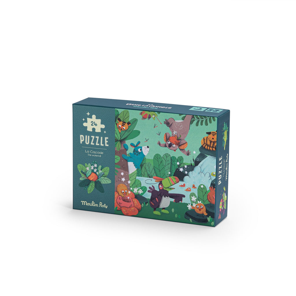 Moulin Roty The waterfall glow-in-the-dark puzzle (24 pcs) - Dans la Jungle