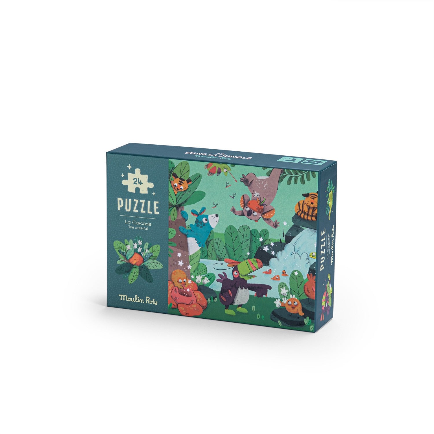 Moulin Roty The waterfall glow-in-the-dark puzzle (24 pcs) - Dans la Jungle