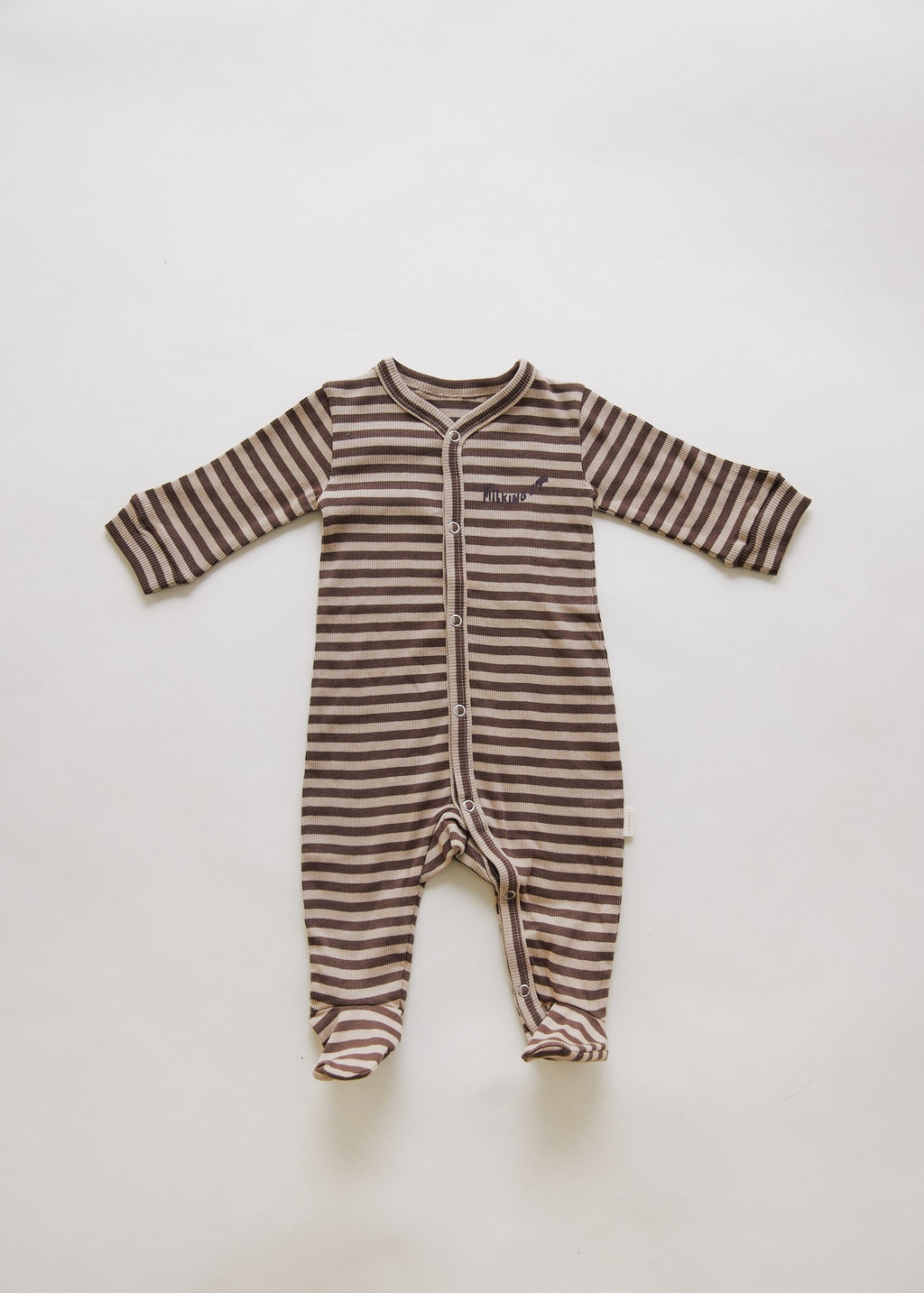 Claude & Co Milking It Acorn Stripe Onesie