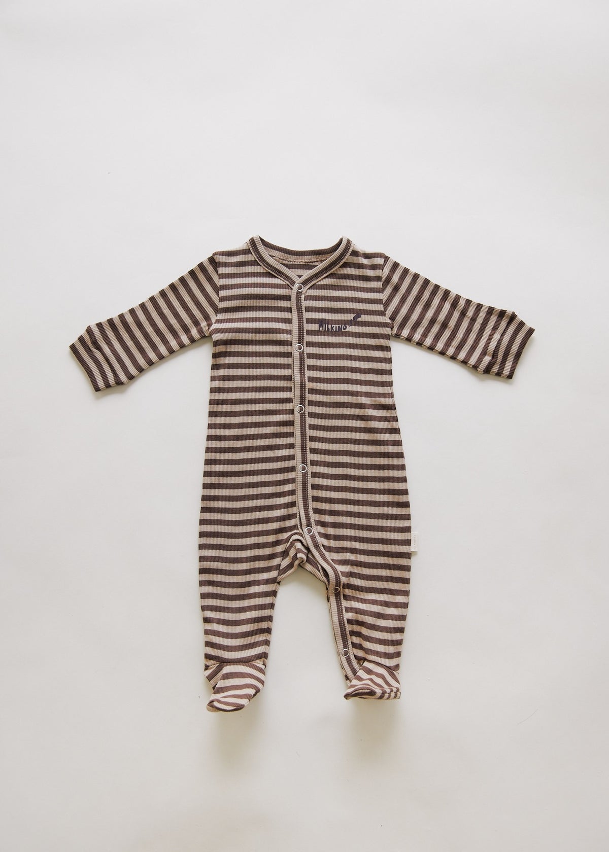 Claude & Co Milking It Acorn Stripe Onesie