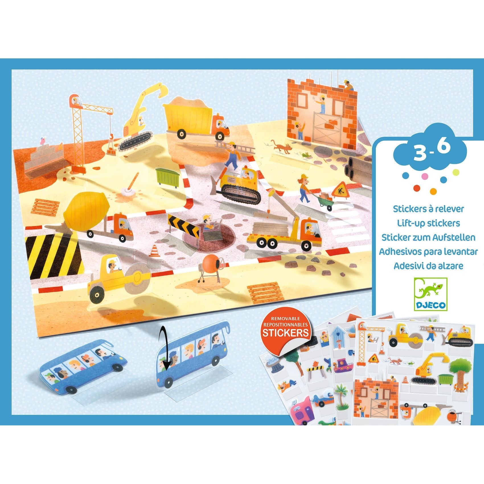 Djeco Lift Up Stickers Vehicles