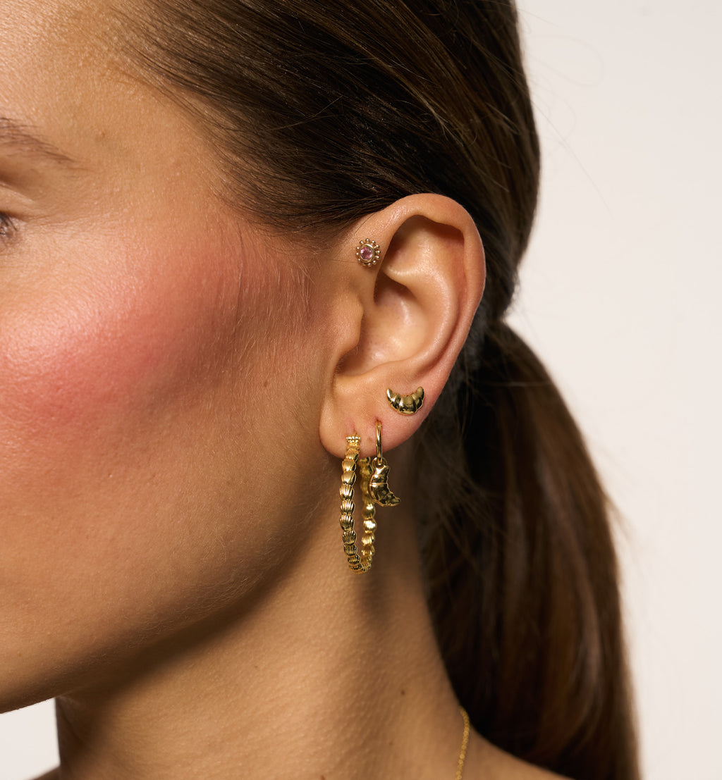 Anna + Nina Single Croissant Ring Earring