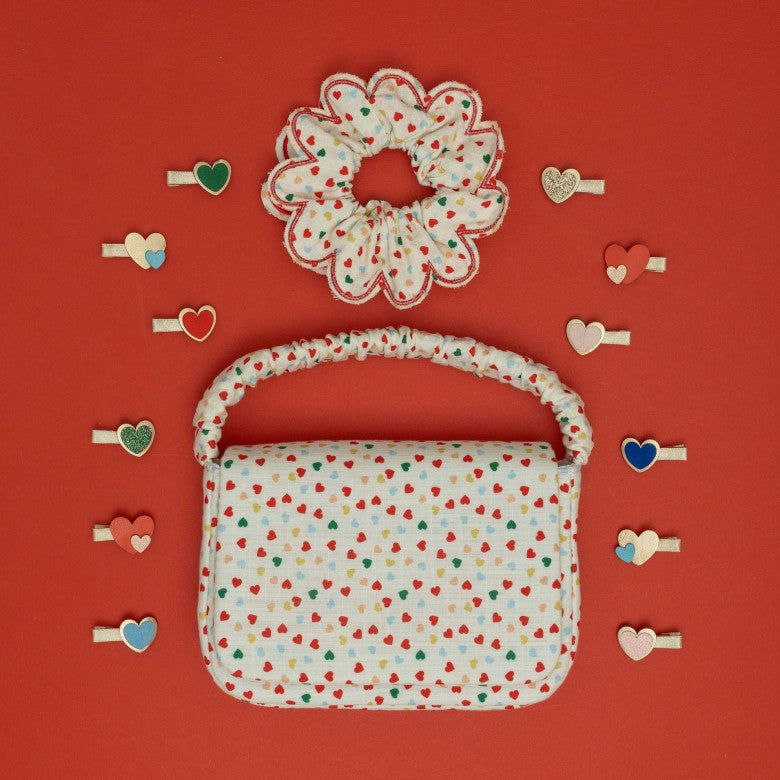 Mimi & Lula Heart Print Scalloped Scrunchie