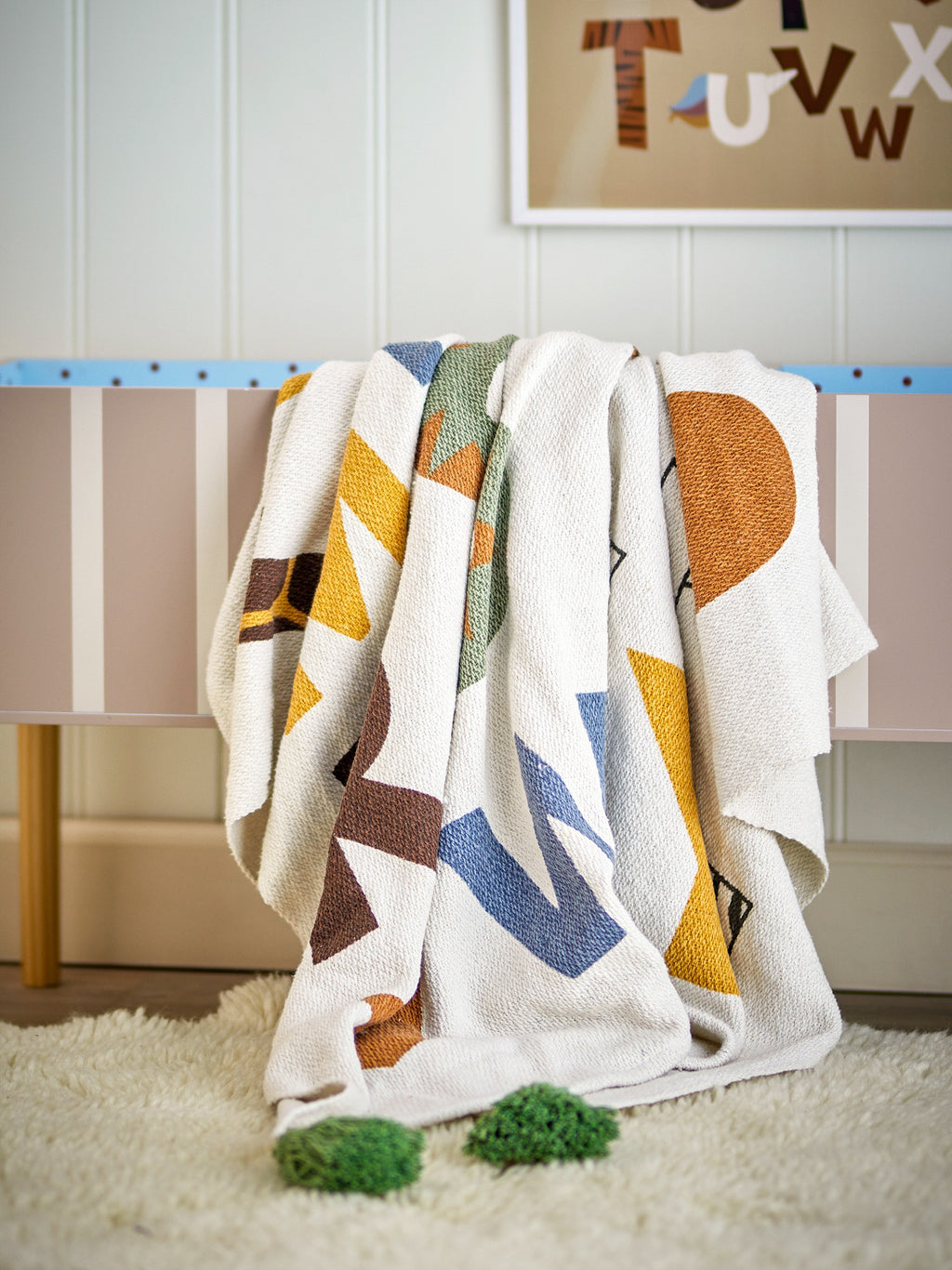 Bloomingville Memmo Throw, Multi, Recycled Cotton