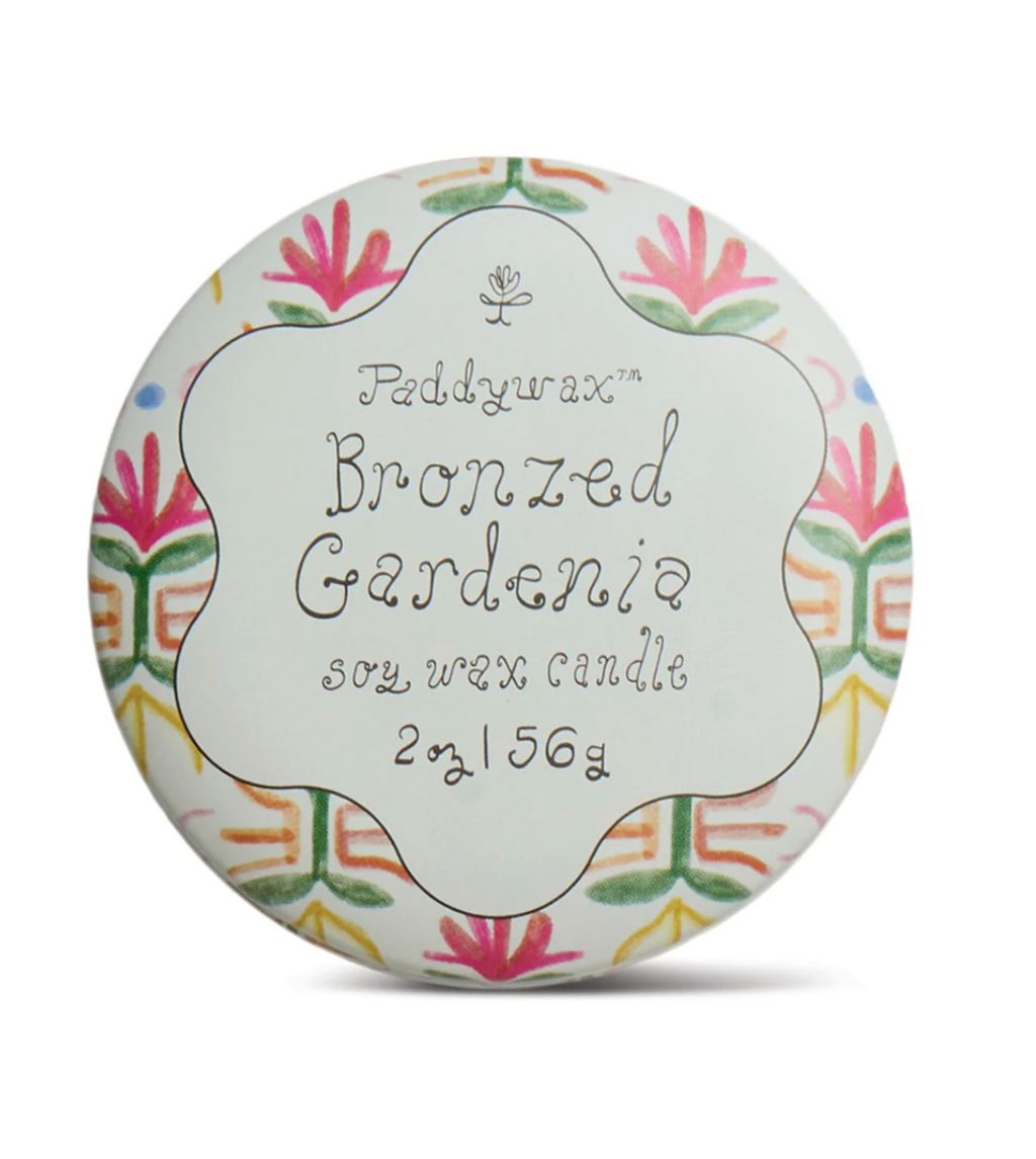 Paddywax Printed Tin Candle - Bronzed Gardenia