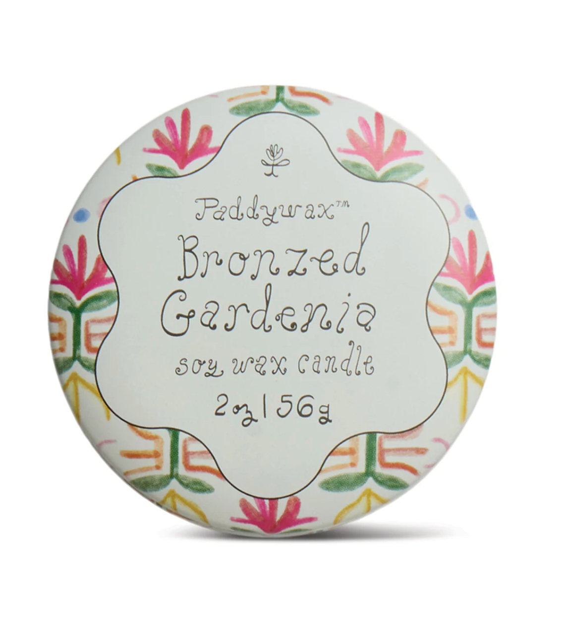 Paddywax Printed Tin Candle - Bronzed Gardenia