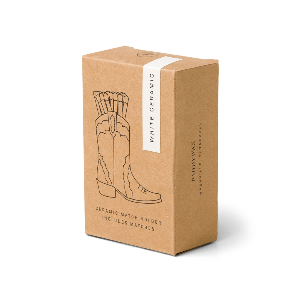 Paddywax Nashville Ceramic Boot Match Holder (25 Pcs) - White