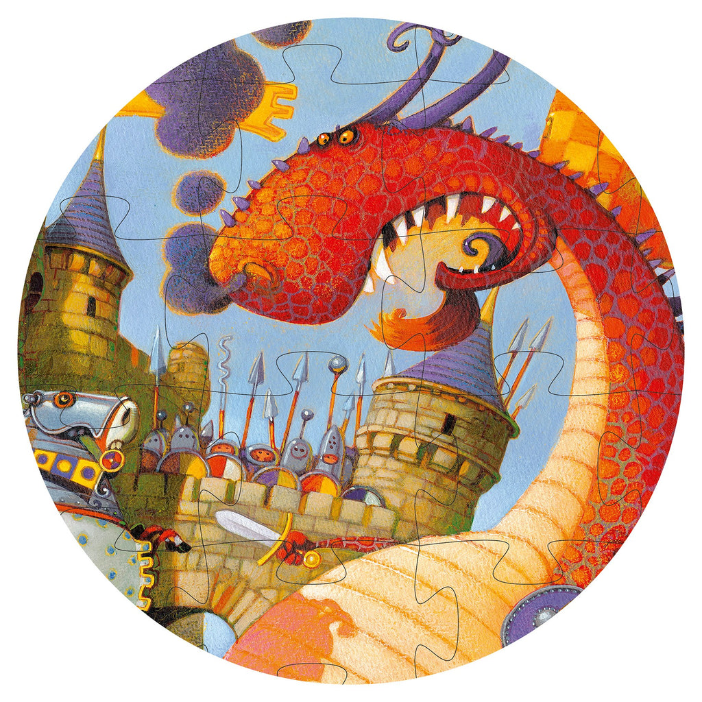 Djeco Silhouette 54 Piece Puzzle - Vaillant and The Dragon