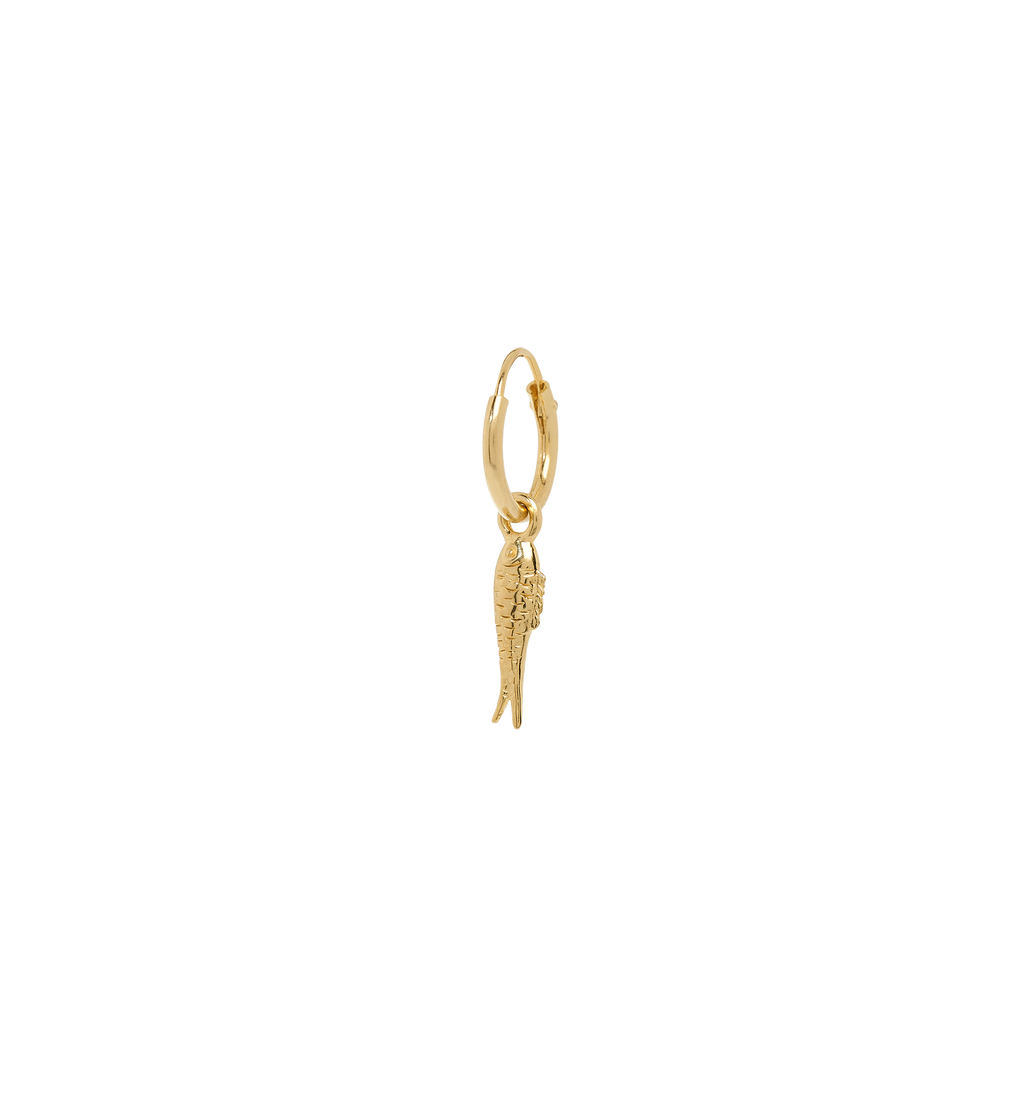 Anna + Nina Single Sardine Ring Earring Gold Plated