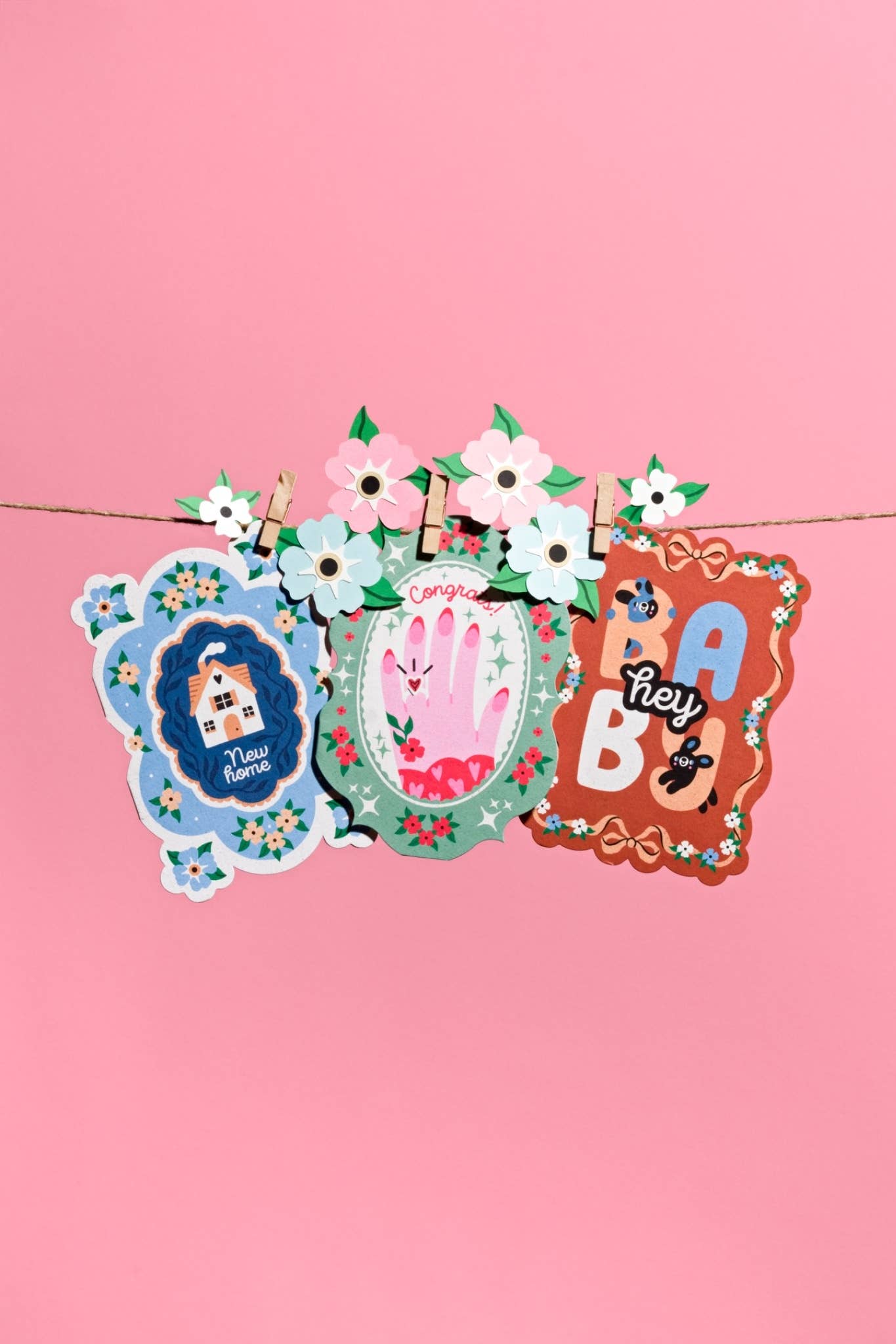 Hey Baby Card | New Baby Card | Unisex Baby Cards