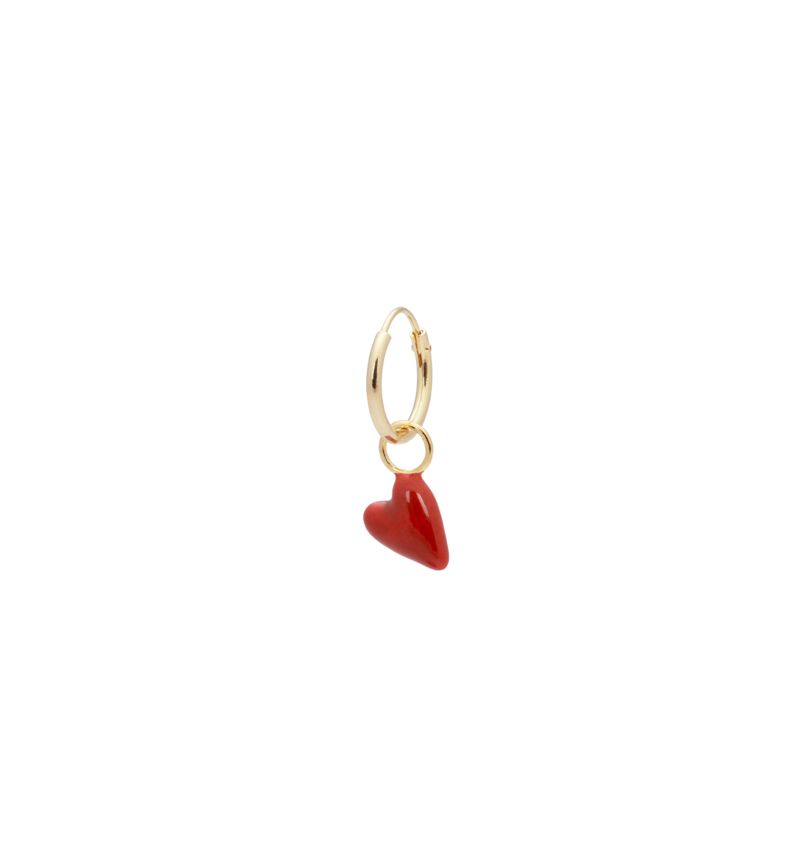 Anna + Nina Single Heart Beat Ring Earring Gold Plated