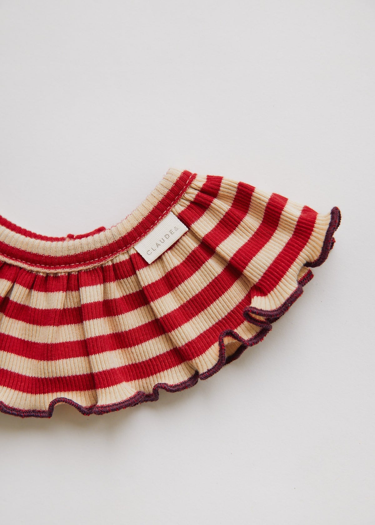 Claude & Co Bobbi Crimson Stripe Collar Bib