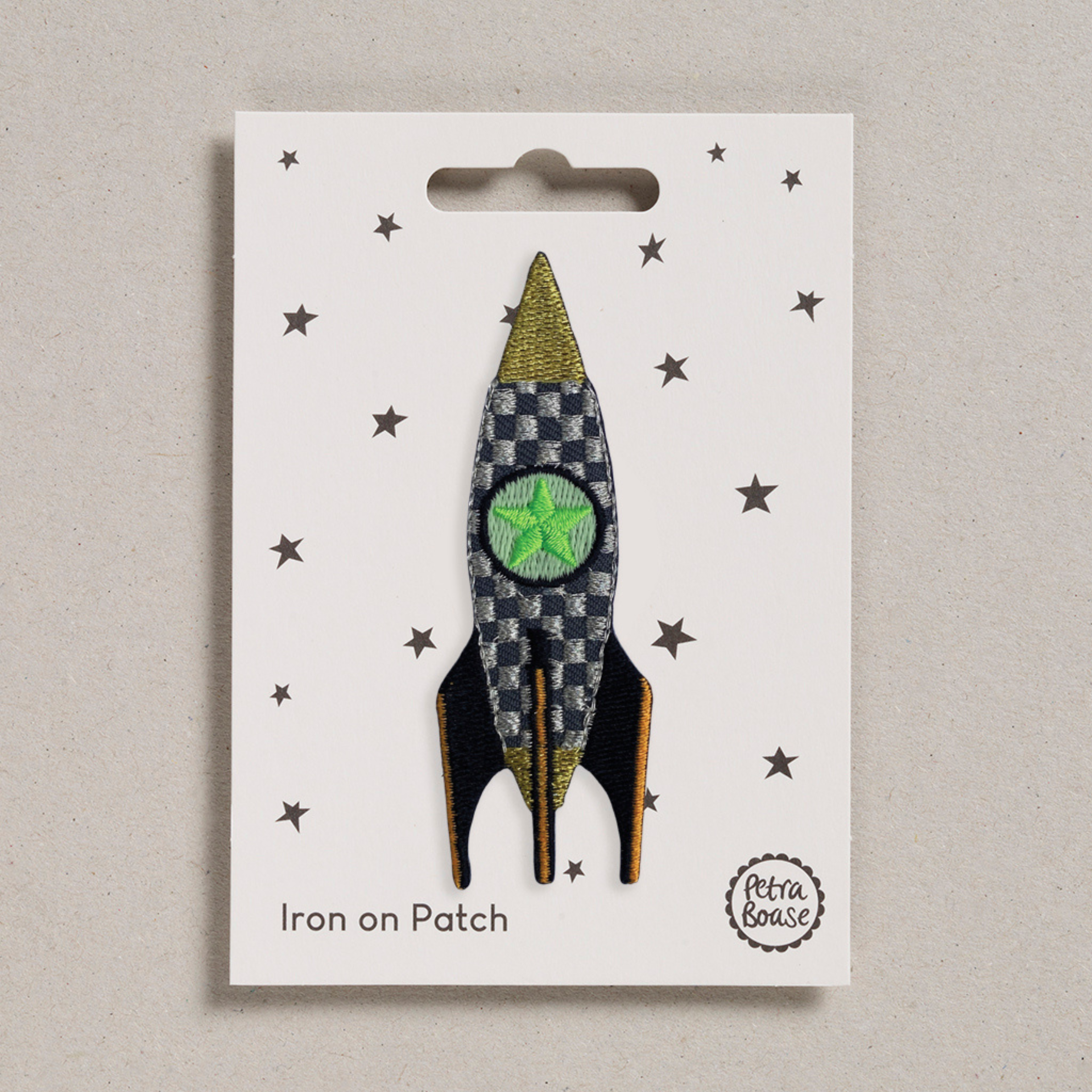 Rocket Iron-On Embroidered Patch