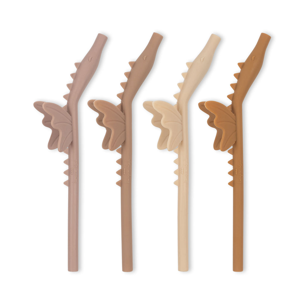 Konges Sløjd 4 Pack Silicone Straws Dragon