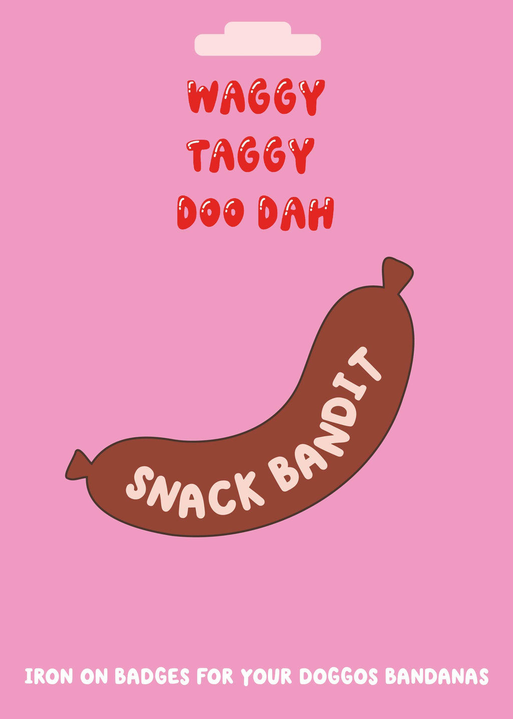 Snack Bandit embroidered iron on patch for dogs