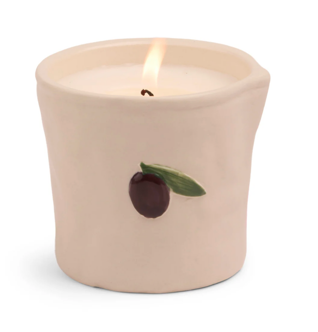 Paddywax Olive Embossed Ceramic Candle - Fig Olive Boxed