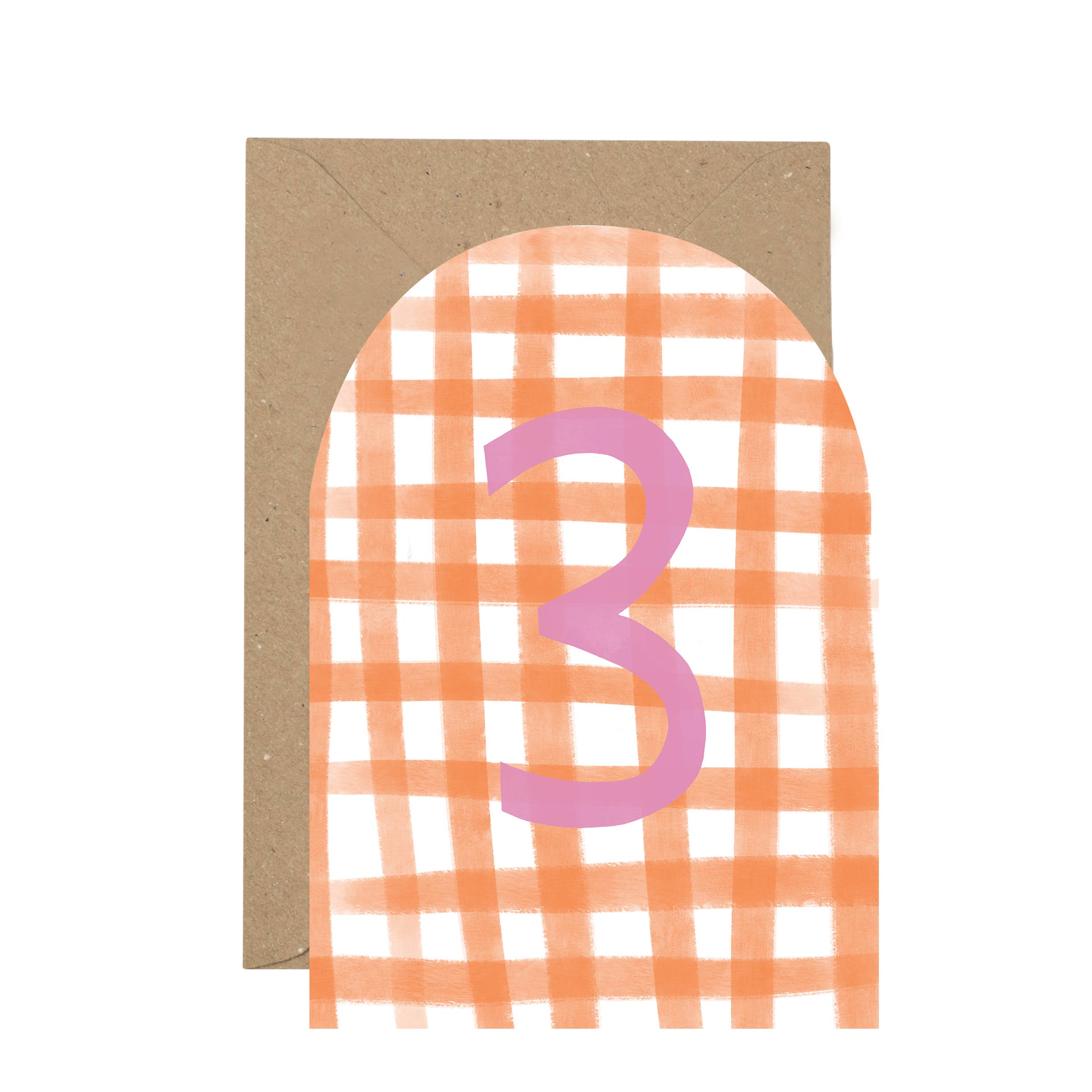 3rd Gingham Birthday Card