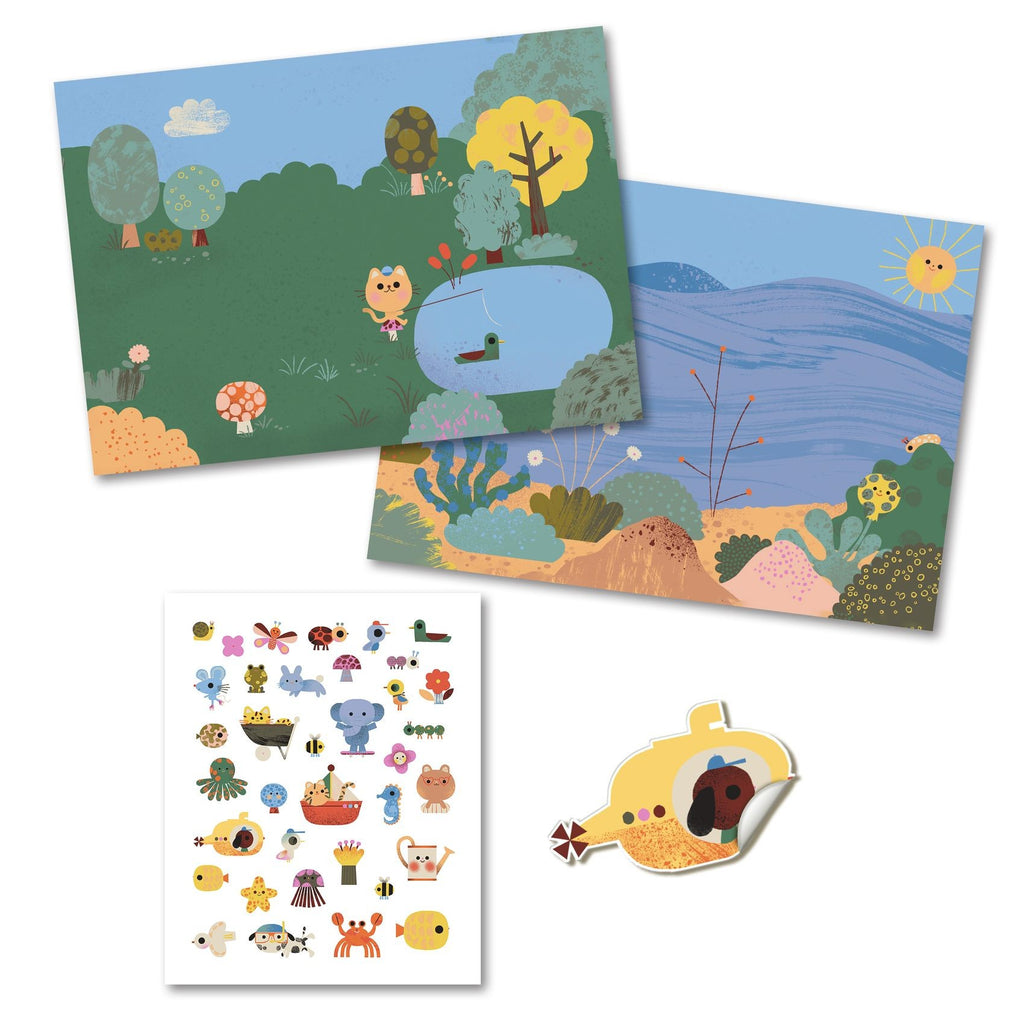 Djeco Repositionable Stickers Board - Summertime