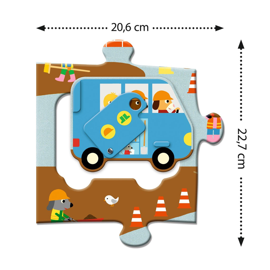 Djeco Giant 12 Piece Puzzle - Construction Site